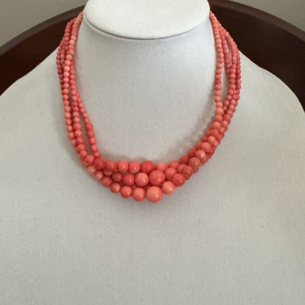 Set of 4 Coral Beaded Necklaces